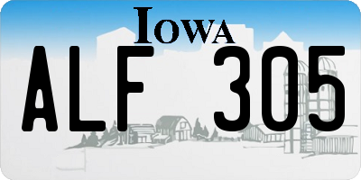 IA license plate ALF305