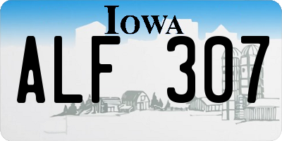 IA license plate ALF307