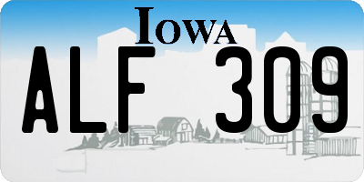 IA license plate ALF309