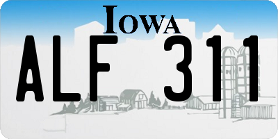 IA license plate ALF311
