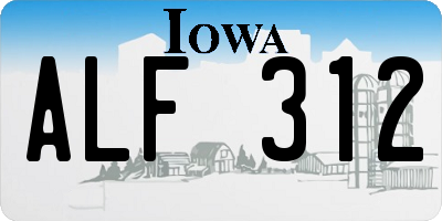 IA license plate ALF312