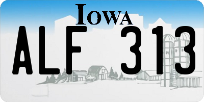 IA license plate ALF313