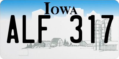 IA license plate ALF317