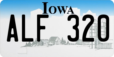 IA license plate ALF320