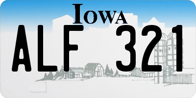 IA license plate ALF321