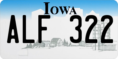 IA license plate ALF322
