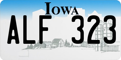 IA license plate ALF323