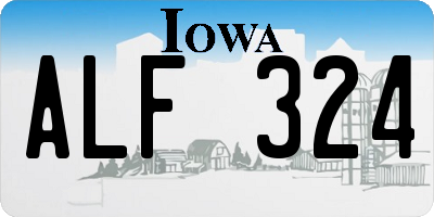 IA license plate ALF324