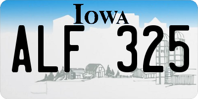 IA license plate ALF325