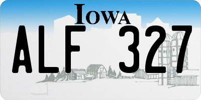 IA license plate ALF327