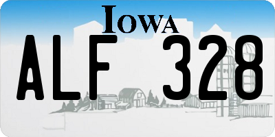 IA license plate ALF328