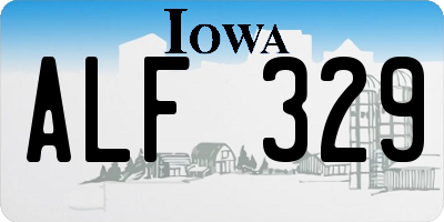 IA license plate ALF329