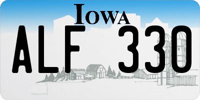 IA license plate ALF330
