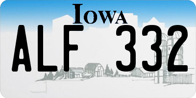 IA license plate ALF332