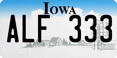 IA license plate ALF333