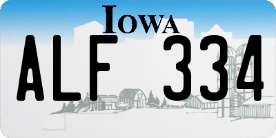 IA license plate ALF334