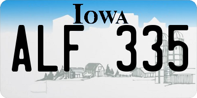 IA license plate ALF335