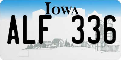 IA license plate ALF336