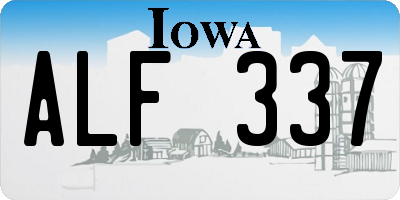 IA license plate ALF337