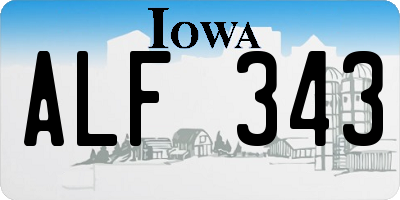 IA license plate ALF343