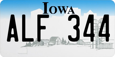 IA license plate ALF344