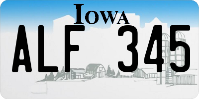 IA license plate ALF345
