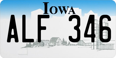 IA license plate ALF346