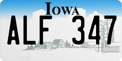 IA license plate ALF347
