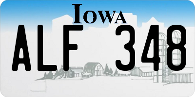 IA license plate ALF348
