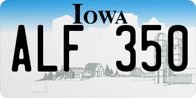 IA license plate ALF350
