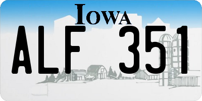 IA license plate ALF351