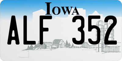 IA license plate ALF352