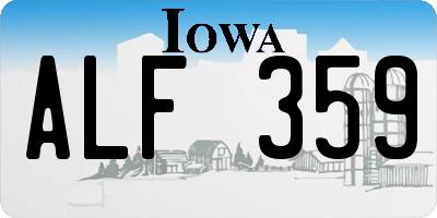 IA license plate ALF359