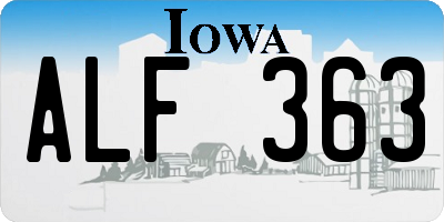 IA license plate ALF363