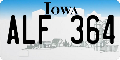 IA license plate ALF364