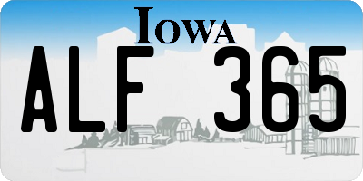 IA license plate ALF365