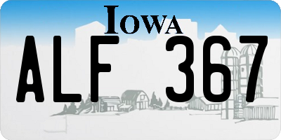 IA license plate ALF367