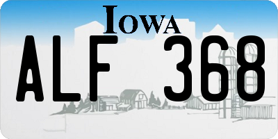 IA license plate ALF368