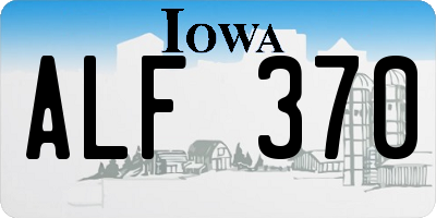 IA license plate ALF370