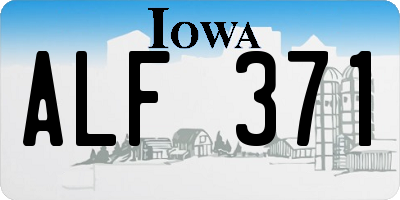 IA license plate ALF371