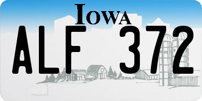 IA license plate ALF372