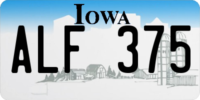 IA license plate ALF375