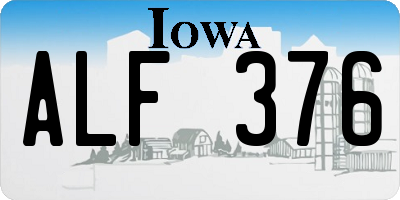 IA license plate ALF376