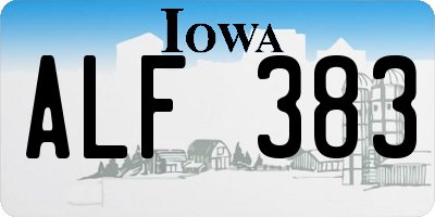IA license plate ALF383