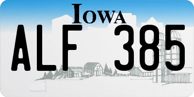 IA license plate ALF385