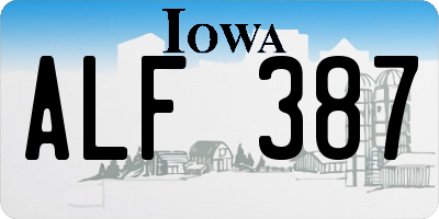 IA license plate ALF387