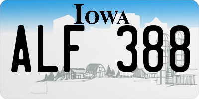 IA license plate ALF388