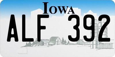 IA license plate ALF392