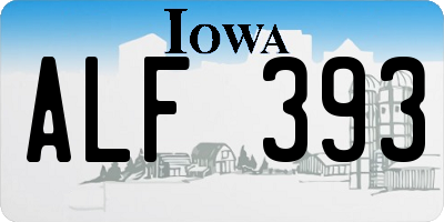 IA license plate ALF393