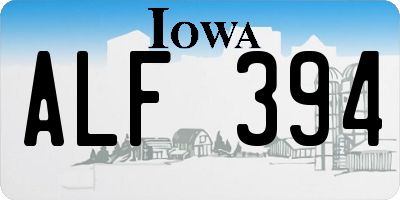 IA license plate ALF394